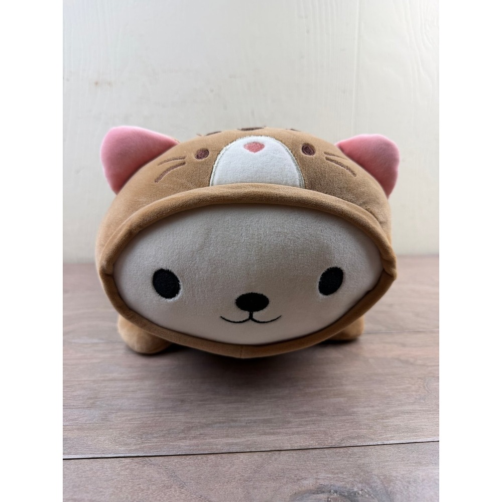 SMOOCHY PALS Cat Plush Pillow Reversible Hoodie Squishy Soft 16"